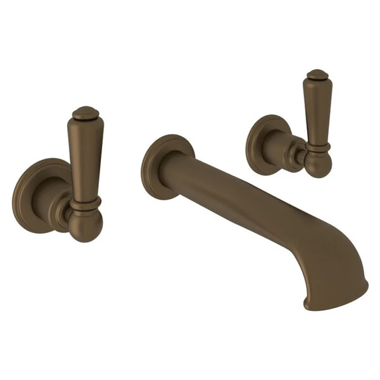 Lavatory Faucet Edwardian Wall Mount 2 Lever English Bronze 1.2 Gallons per Minute U-Spout - Frankwebs