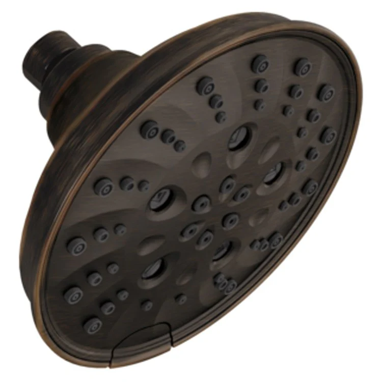 Showerhead Universal Showering Components 5 Function Round Trad Raincan with H2Okinetic Technology Matte Black 6 Inch 1.75 Gallons per Minute H2Okinetic Full Body Full with Massage Pause - Frankwebs