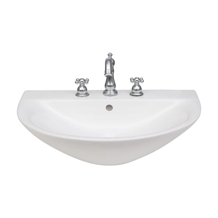 Lavatory Sink Morning 650 Wall Hung 21-1/4 Inch 8 Inch Spread White - Frankwebs