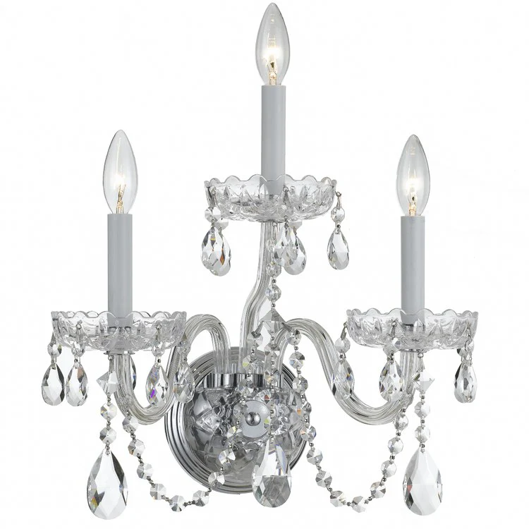 Traditional Crystal Three-Light Wall Sconce - Frankwebs