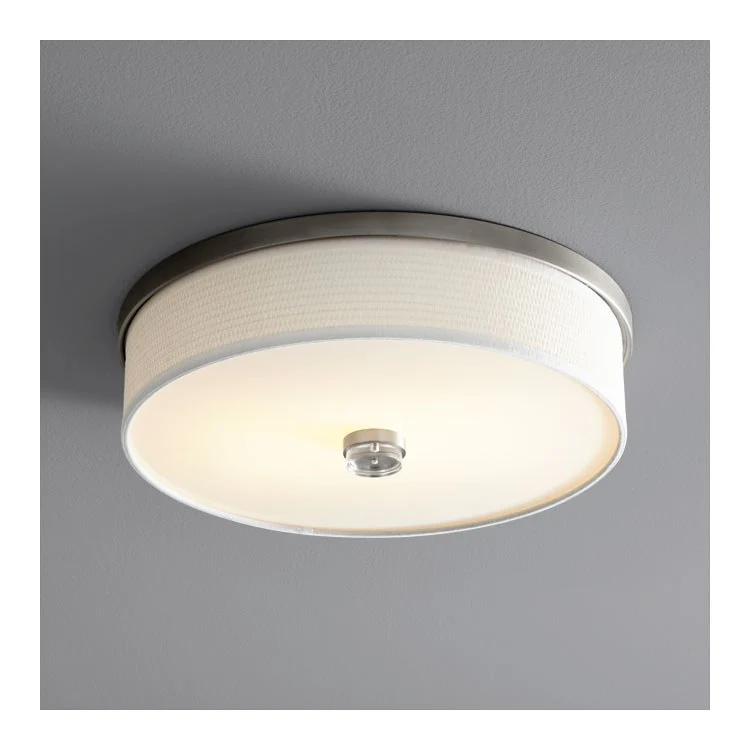 Echo Two-Light LED Flush Mount Ceiling Fixture - Satin Nickel - Frankwebs