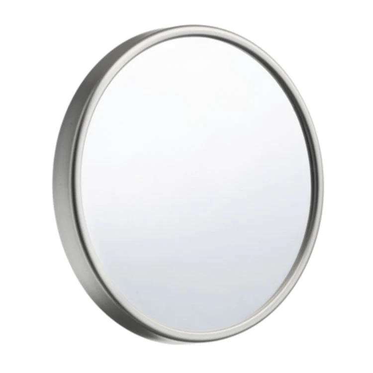 Mirror Outline with Suction Cups Silver Round Framed 1/2 x 5-1/8 x 5-1/8 Inch - Frankwebs