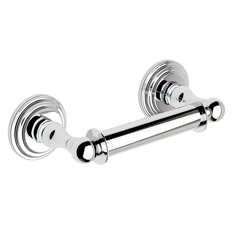 Toilet Paper Holder Chelsea 2 Post Spring Loaded Polished Nickel Brass 6 Inch 3-3/4 Inch Wall Mount - Frankwebs