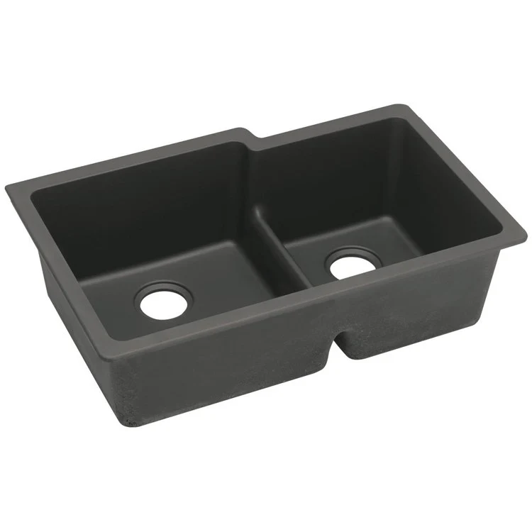 Kitchen Sink Quartz Classic 33 x 20.5 Inch Double Bowl Offset 60/40 with Aqua Divide Greystone Undermount - Frankwebs
