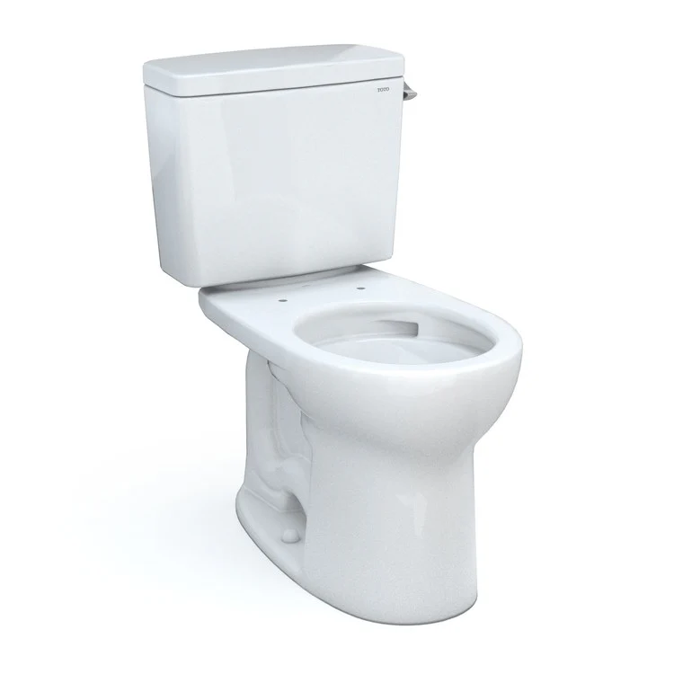 Toilet Drake 2 Pieces Universal Height Cotton Round Front ADA 30-1/8 Inch 1.28 Gallons per Flush Right Hand Chrome Less Seat - Frankwebs