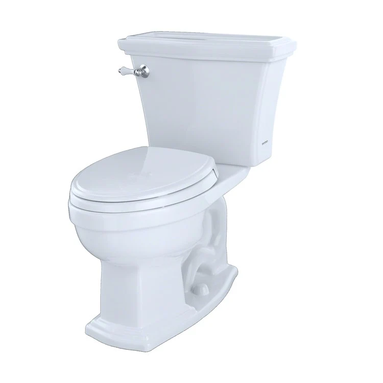 Toilet Eco Clayton 2 Pieces Close Coupled Universal Height Cotton Elongated ADA 31-5/8 Inch 1.28 Gallons per Flush Left Hand Chrome Less Seat - Frankwebs