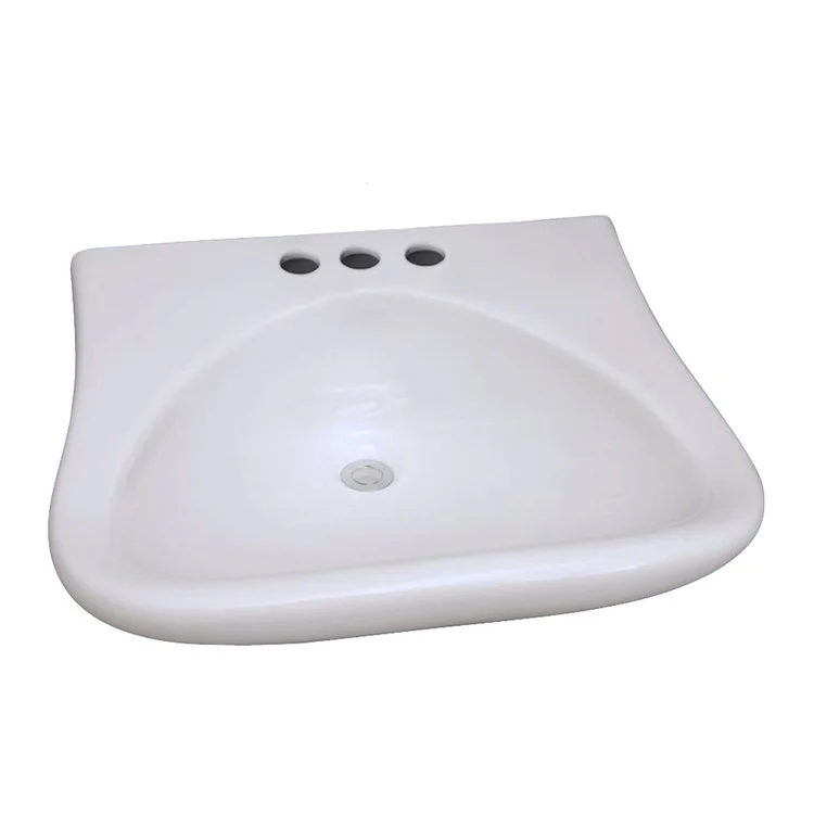 Lavatory Sink Bella Wall Hung 24 Inch 4 Inch Spread White - Frankwebs