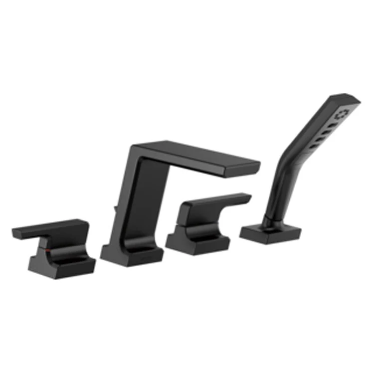 Roman Tub Trim Pivotal with Handshower Matte Black ADA 8-16 Inch Spread - Frankwebs