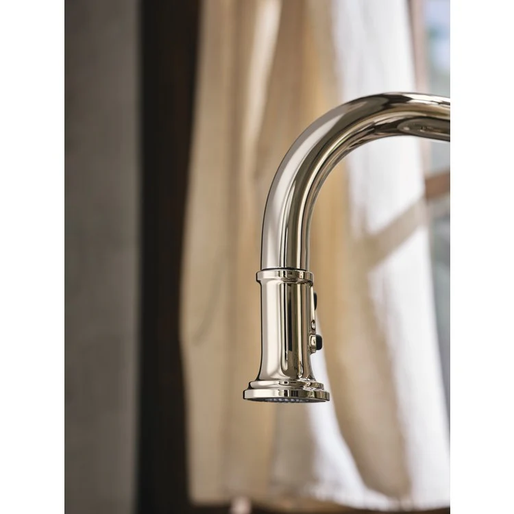Kitchen Faucet Smyth 1 Lever ADA Polished Nickel High Arc 1/3 Hole PowerBoost 1.5 Gallons per Minute - Frankwebs