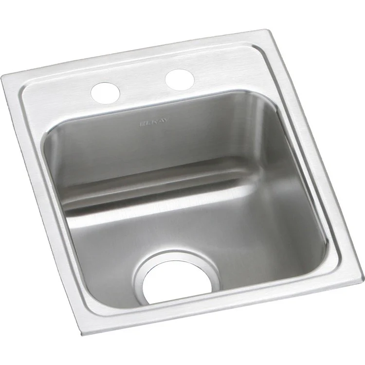 Kitchen Sink Lustertone Classic 15 x 17.5 Inch Single Bowl 2 Hole ADA Lustrous Satin Drop-In Square Drain Location Center Depth 6-1/2 Inch Bottom Only Pads - Frankwebs