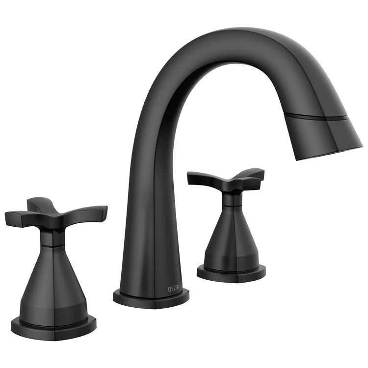 Lavatory Faucet Stryke Widespread 8-16 Inch Spread 2 Lever ADA WaterSense Matte Black Pull Down 1.2 Gallons per Minute - Frankwebs