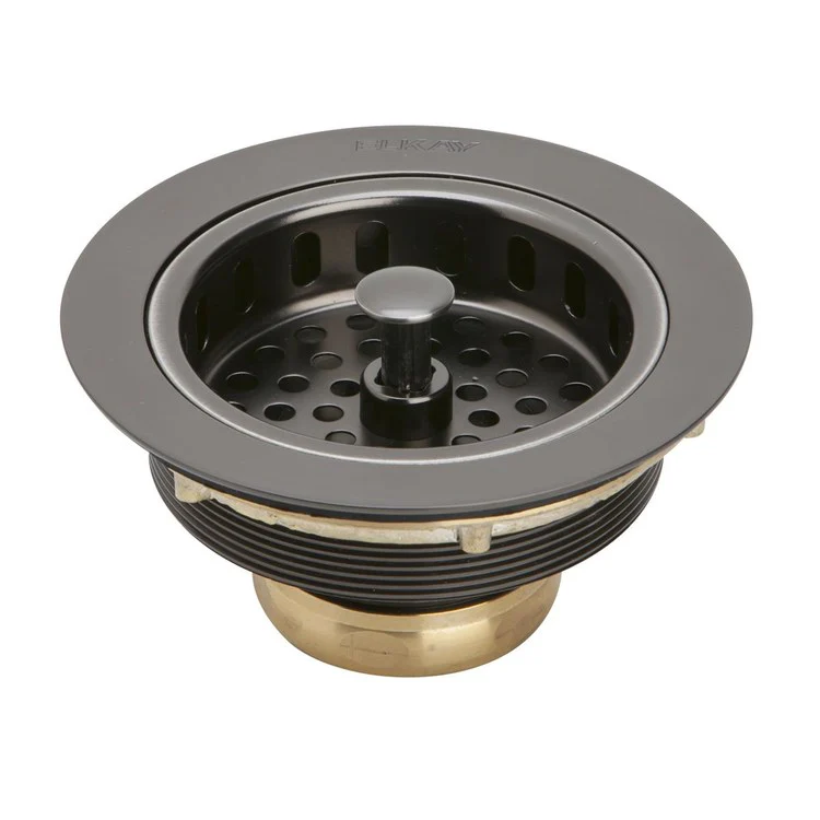 Drain Fitting with Basket and Rubber Stopper 5 x 4 Inch Brass 4-1/2 Inch - Frankwebs