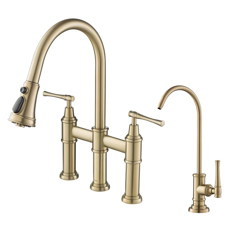 Allyn Bridge Kitchen Faucet and Water Filter Faucet Combo with Waterfall Faucet - Frankwebs