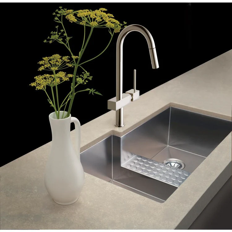 Kitchen Faucet Avado Deck Mount 1 Lever ADA Brushed Nickel Pull Down Spray 1 Hole Spout Height 18-7/8 Inch - Frankwebs