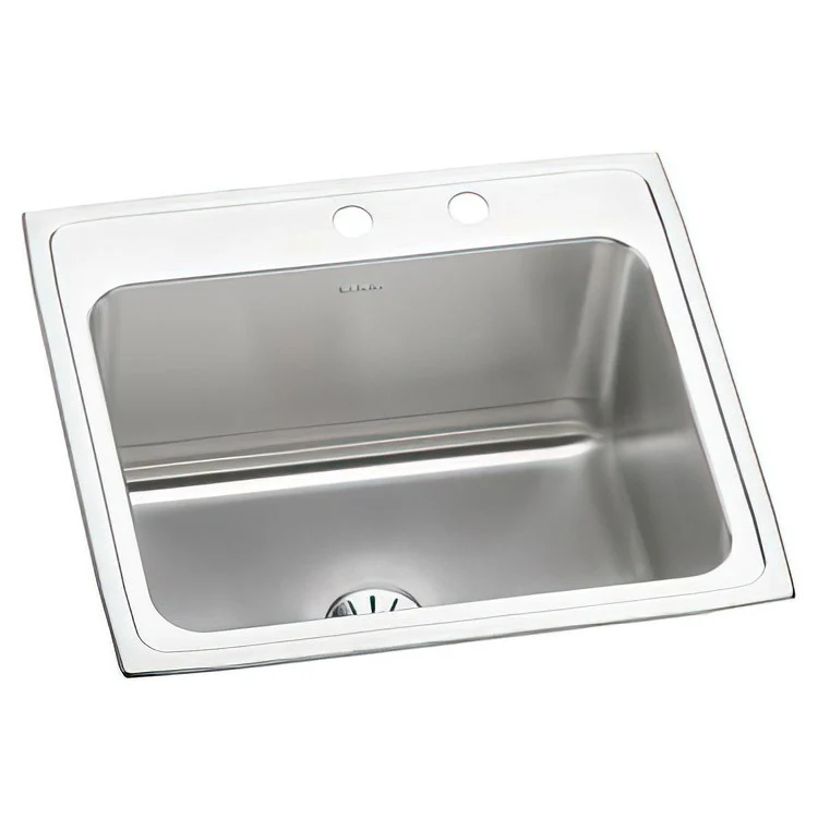 Kitchen Sink Lustertone Classic 25 x 22 Inch Single Bowl with Perfect Drain MR2 Hole Lustrous Satin Drop-In - Frankwebs