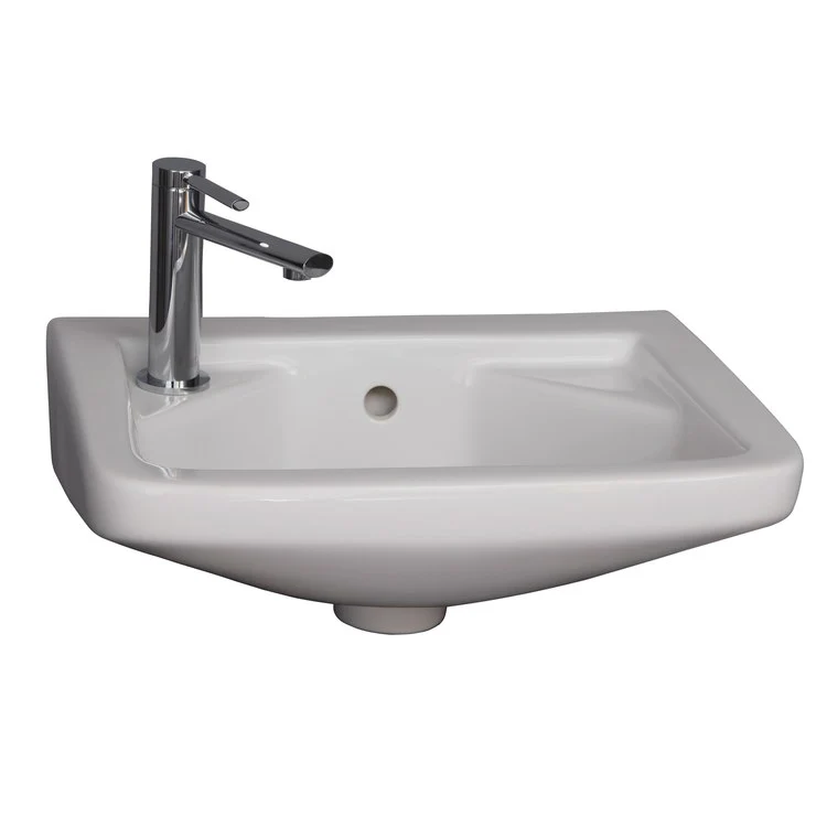 Lavatory Sink Mirna Wall Hung Left 18 Inch Rectangle White - Frankwebs
