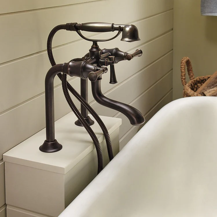 Baliza Two Handle Freestanding/Wall Mount Tub Filler with Handshower - Frankwebs