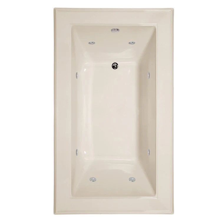 Combination Tub Designer Collection Angel 72 x 42 x 22 Inch Drop-In End Drain Bone Rectangle - Frankwebs