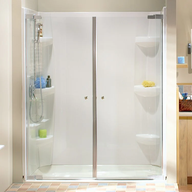 Shower Door Kleara 2-Panel Pivot 45-1/2 x 69 Inch Chrome Clear 1/4 Inch 42-1/2 to 45-1/2 x 69 Inch - Frankwebs