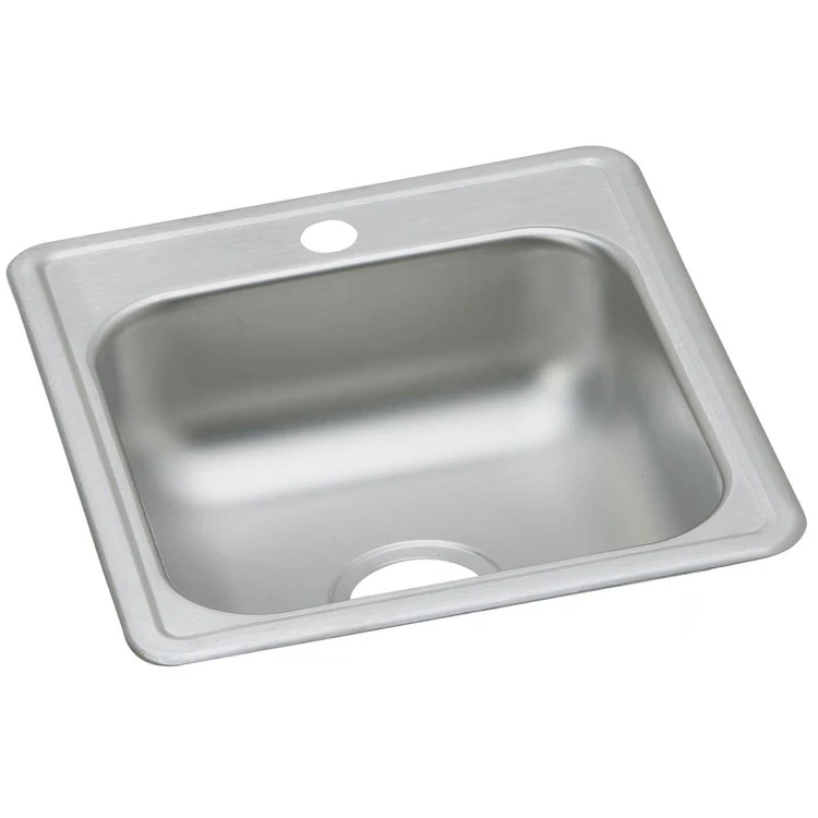 Bar Sink Dayton 17 x 21 Inch Single Bowl 1 Hole ADA Satin Drop-In Rectangle Drain Size 3-1/2 Inch - Frankwebs