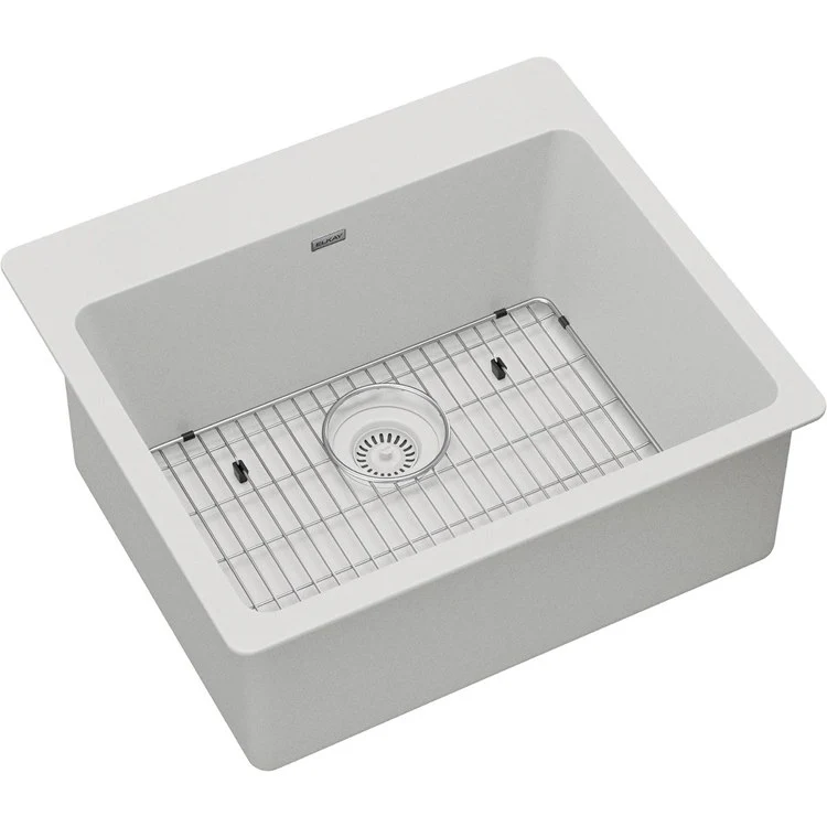 Kitchen Sink Quartz Classic 25 x 22 Inch Single Bowl Sink Kit White Drop-In - Frankwebs