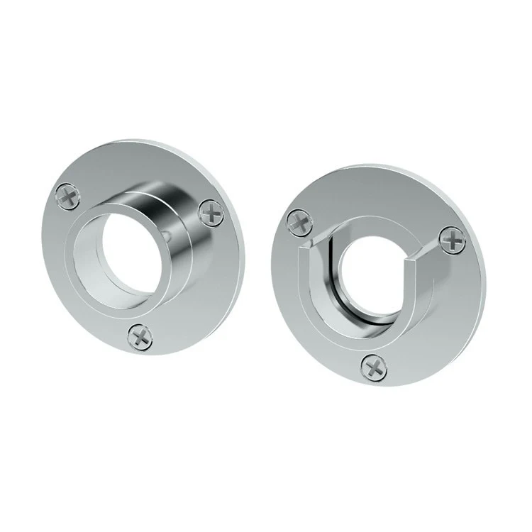 Shower Arm Flange Set of 2 Rod Ends Chrome Brass 0.67 x 2.375 Inch - Frankwebs