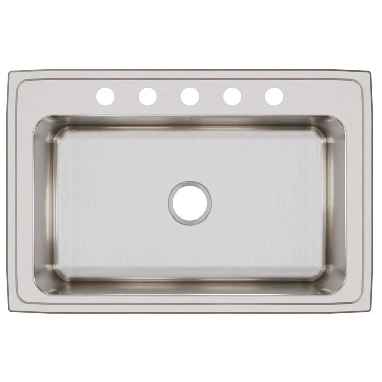 Kitchen Sink Lustertone Classic 33 x 22 Inch Single Bowl 5 Hole Lustrous Satin Drop-In 10-1/8 Inch - Frankwebs