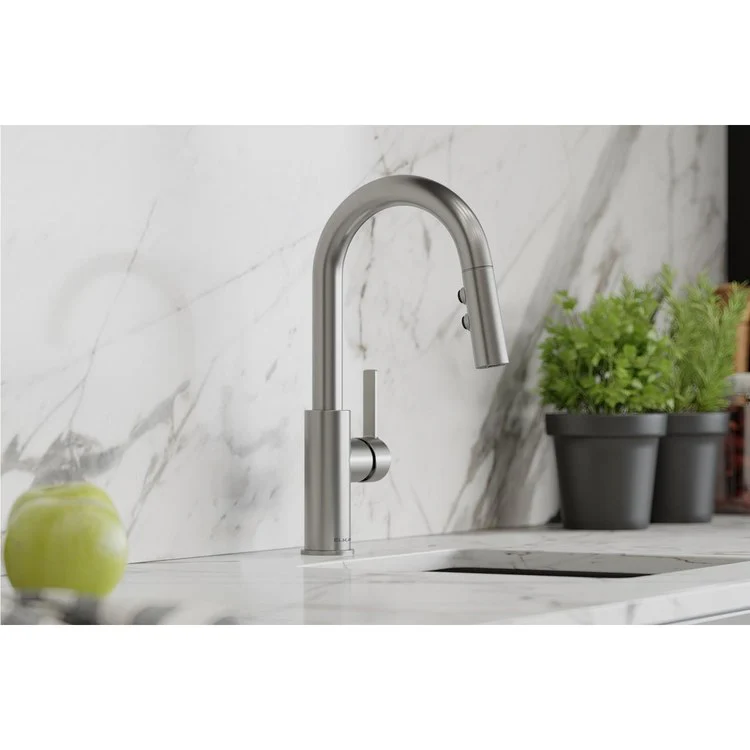 Bar Faucet Avado Deck Mount 1 Lever ADA Lustrous Steel Spout Type Pull Down - Frankwebs