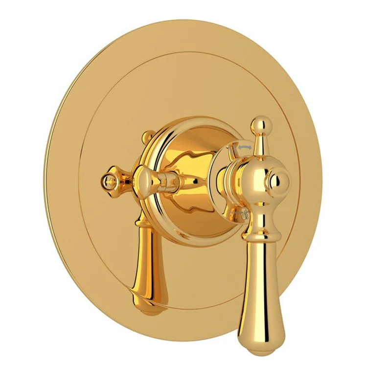 Thermostatic Trim Georgian Era 3/4 Inch without Volume Control Round 1 Lever English Gold Brass - Frankwebs