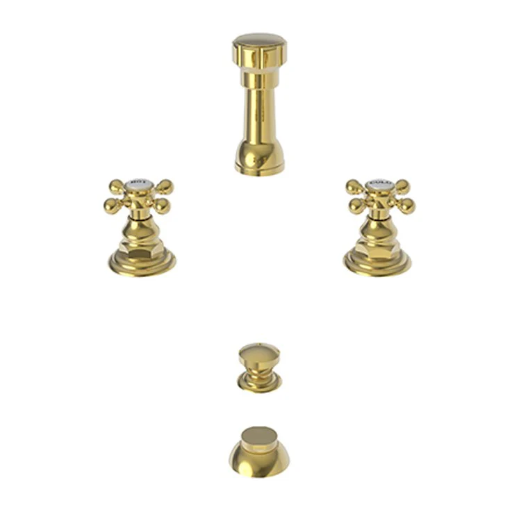 Bidet Faucet Alveston 8 to 16 Inch Spread 2 Cross ADA Satin Brass PVD - Frankwebs