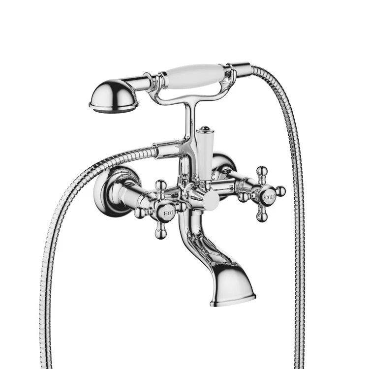 Tub Filler Madison Wall Mount with Handshower Set 2 Cross - Frankwebs