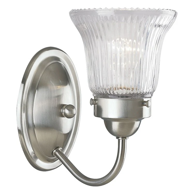 Fluted Glass Single-Light Bath Lighting Fixture - Frankwebs