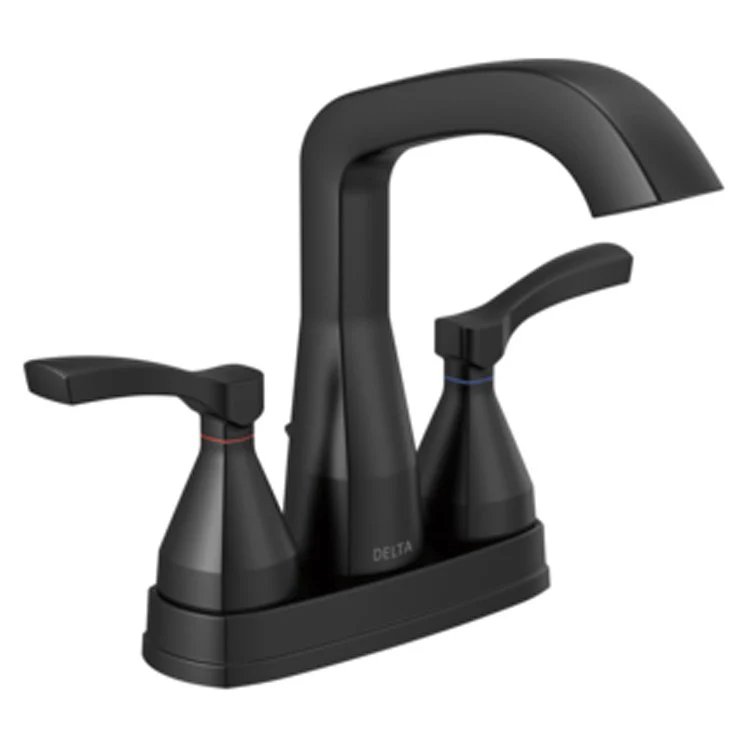 Lavatory Faucet Stryke Centerset Metal Pop-up 4 Inch Spread 2 Lever ADA WaterSense Matte Black 1.2 Gallons per Minute - Frankwebs
