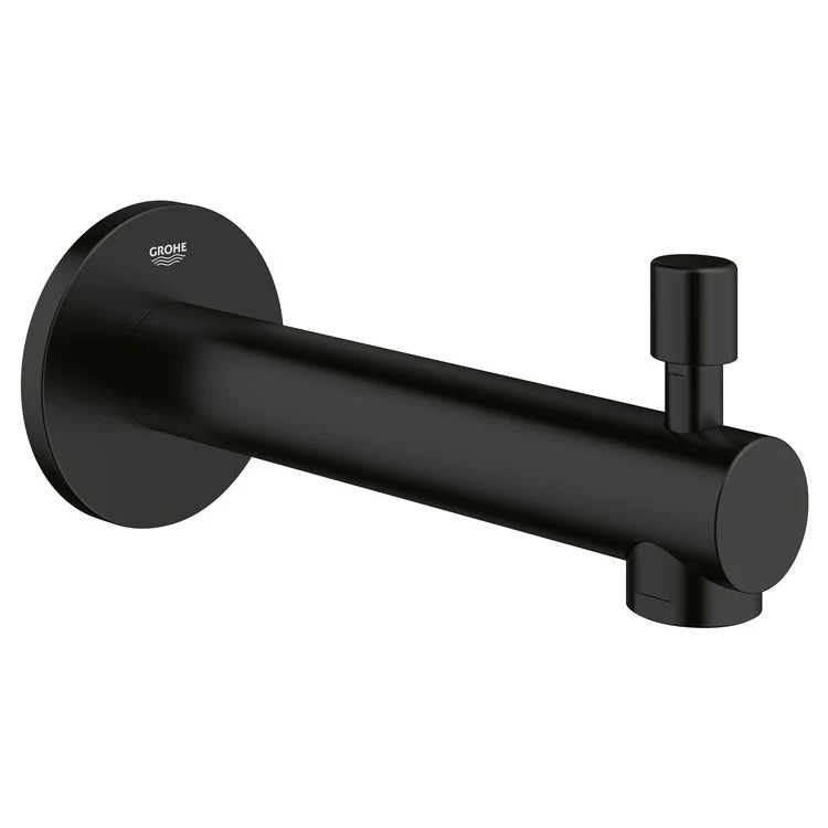 Tub Spout Concetto with Diverter Matte Black 6-11/16 Inch Metal - Frankwebs