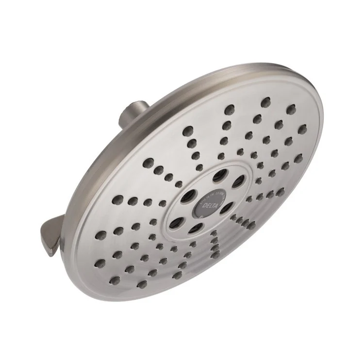 Showerhead Universal Showering Components 3 Function Round Raincan with H2Okinetic Technology Lumicoat Stainless 7-11/16 Inch 1.75 Gallons per Minute H2Okinetic Full Body Pause - Frankwebs