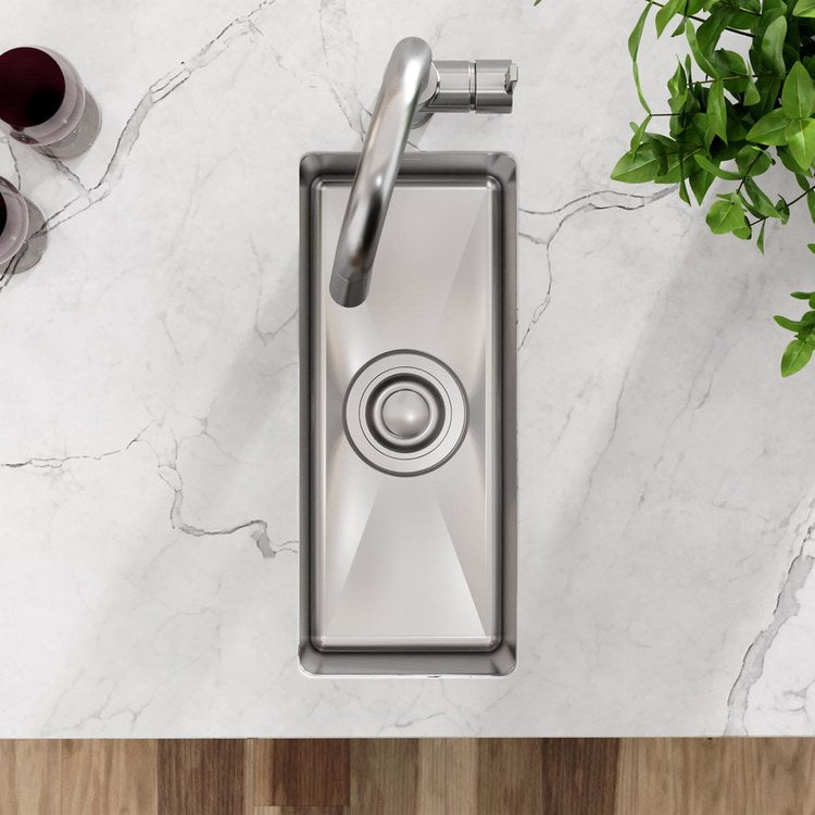 Kitchen Sink Crosstown 10 x 20.5 Inch Single Bowl ADA Polished Satin Undermount Rectangle Drain Location Center Depth 6 Inch Sound Guard - Frankwebs