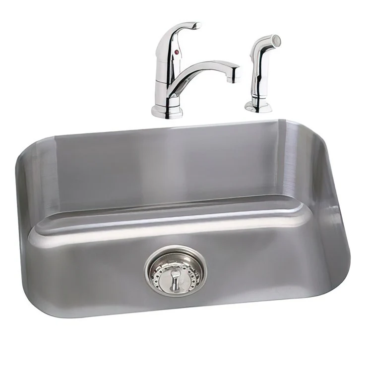 Kitchen Sink Dayton 23.5 x 18.25 Inch Single Bowl Kit with Faucet Radiant Satin Undermount - Frankwebs
