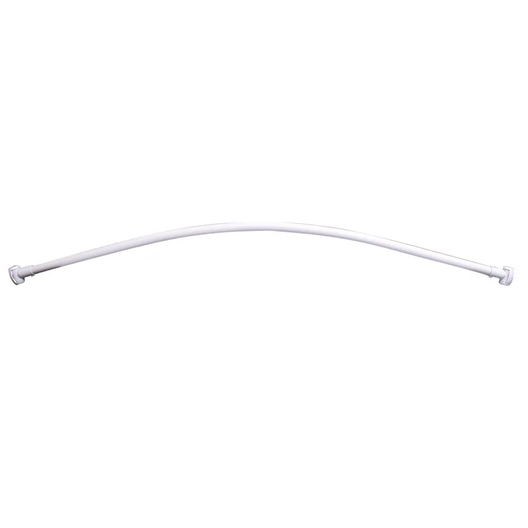 Shower Rod Curved with Flange Black 72 Inch Steel - Frankwebs