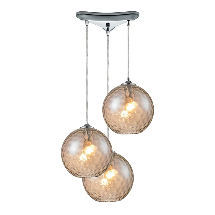 Watersphere Three-Light Triangle Pan Pendant - Frankwebs