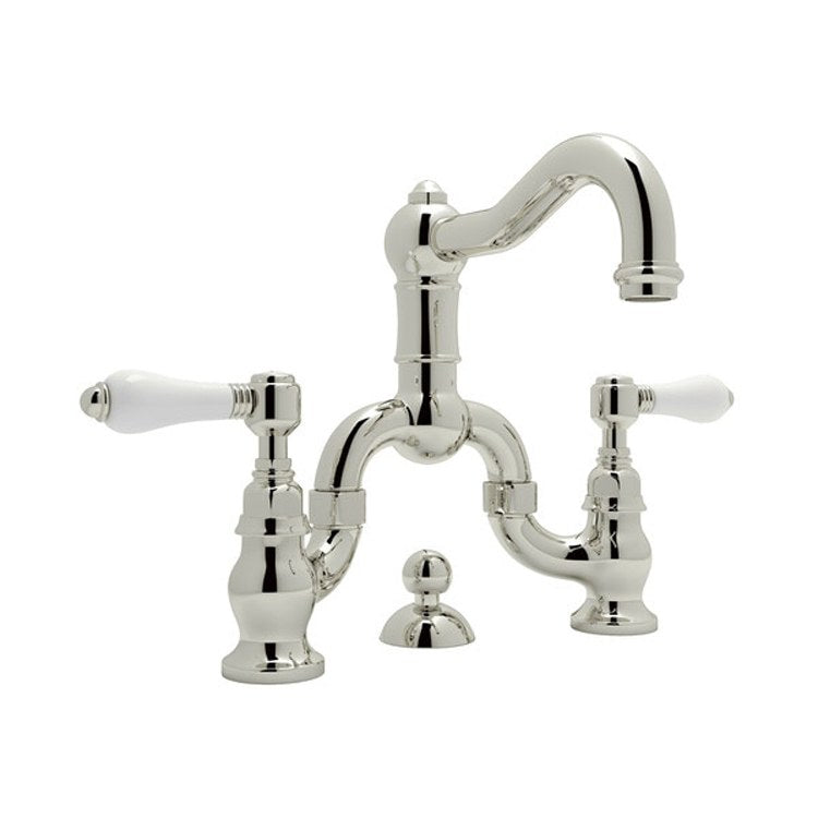 Lavatory Faucet Acqui Deck Mount 2 Porcelain Lever Polished Nickel 1.2 Gallons per Minute - Frankwebs