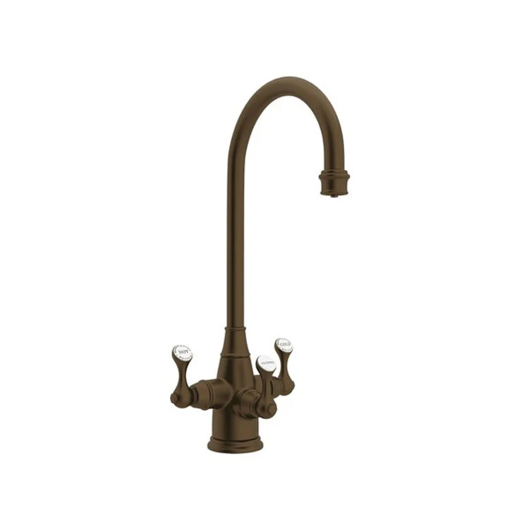 Bar Faucet Georgian Era 3 Lever English Gold C-Spout with 0.5GPM Filtration Feature 1.5 Gallons per Minute - Frankwebs