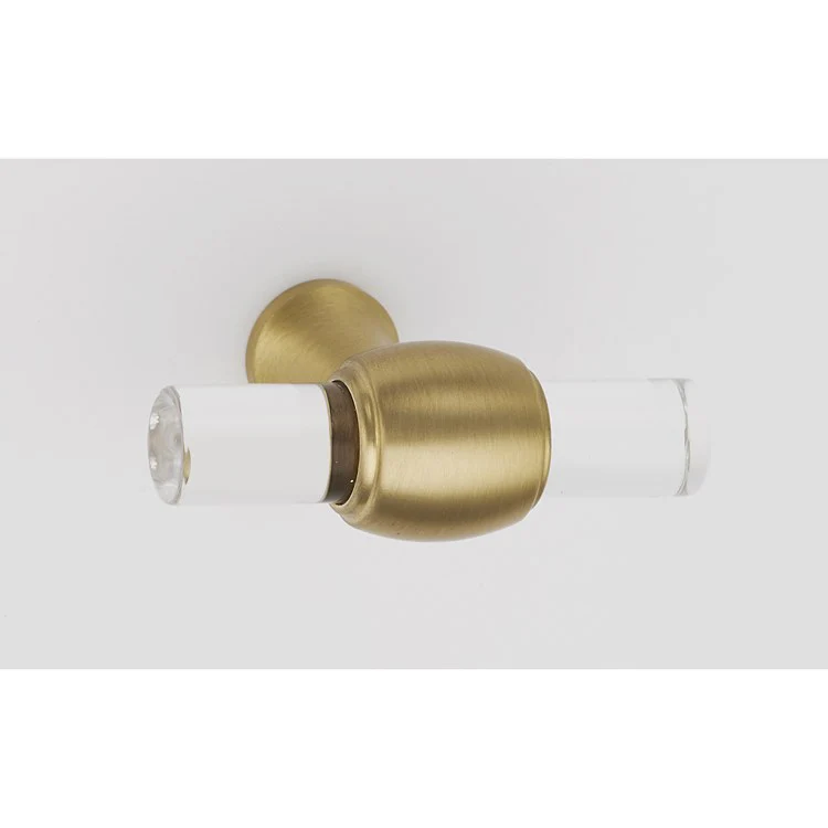 Knob Royale Acrylic Rectangle Satin Brass Brass Acrylic 1-3/4 Inch 1-3/8 Inch 1/2 Inch - Frankwebs