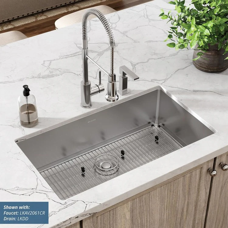 Kitchen Sink Crosstown 33 x 22 Inch Single Bowl Kit FR2 Hole Polished Satin Drop-In Undermount Stainless Steel 18 Gauge - Frankwebs