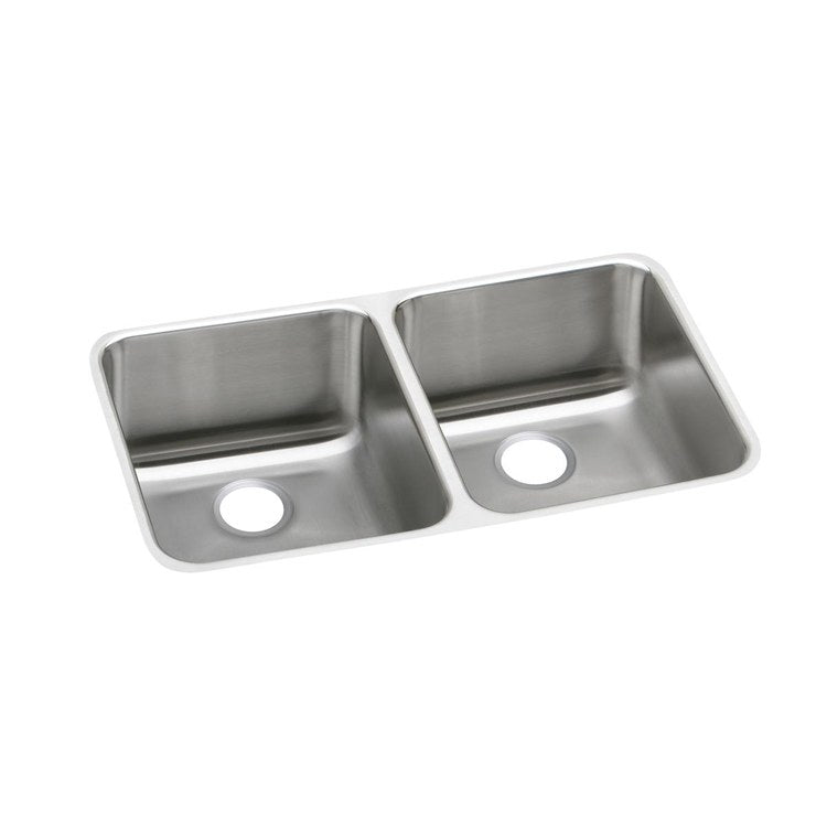 Kitchen Sink Lustertone Classic 30.75 x 18.5 Inch Depth 10 and 7-7/8 Inch Double Bowl Equal Kit Lustrous Satin Undermount Drain Location Rear Center - Frankwebs