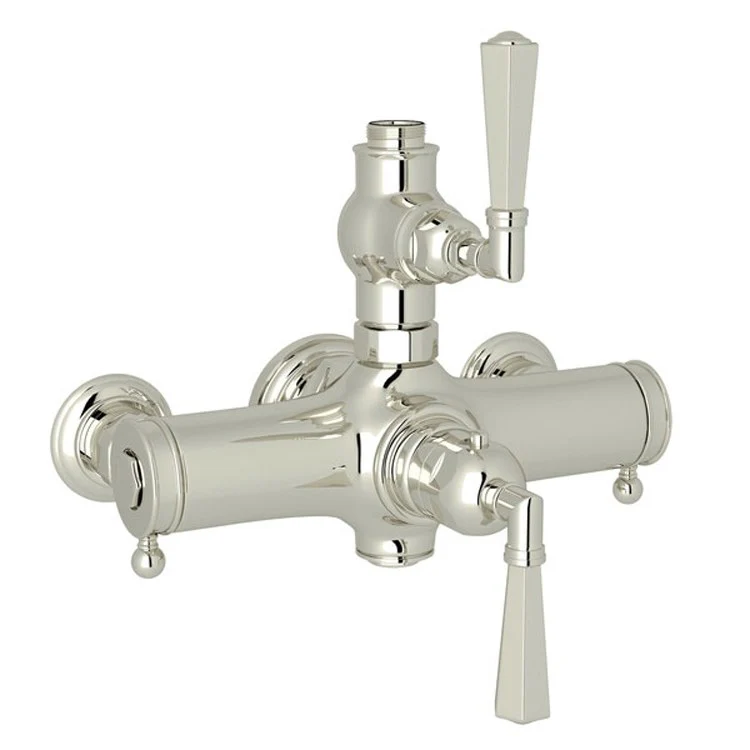 Thermostatic Valve Palladian Exposed with Volume and Temperature Control 2 Lever Polished Nickel - Frankwebs