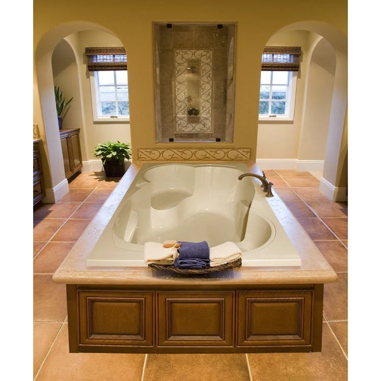 Soaking Tub Designer Collection Makyla 75 x 48 Inch Drop-In Tub Only Center Bone Acrylic - Frankwebs