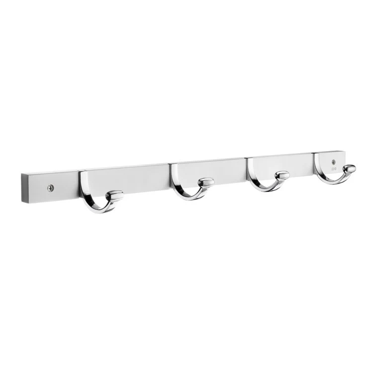 Coat Rack 4 Hook 4 x 20 x 2 Inch Chrome Brass - Frankwebs