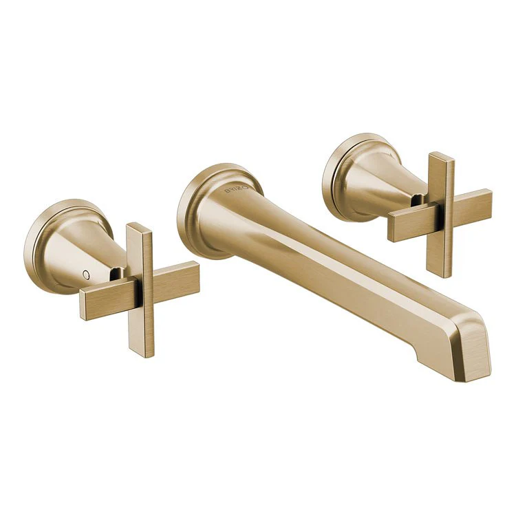 Lavatory Faucet Levoir Wall Mount 2 Lever ADA Brilliance Luxe Gold 1.2 Gallons per Minute - Frankwebs