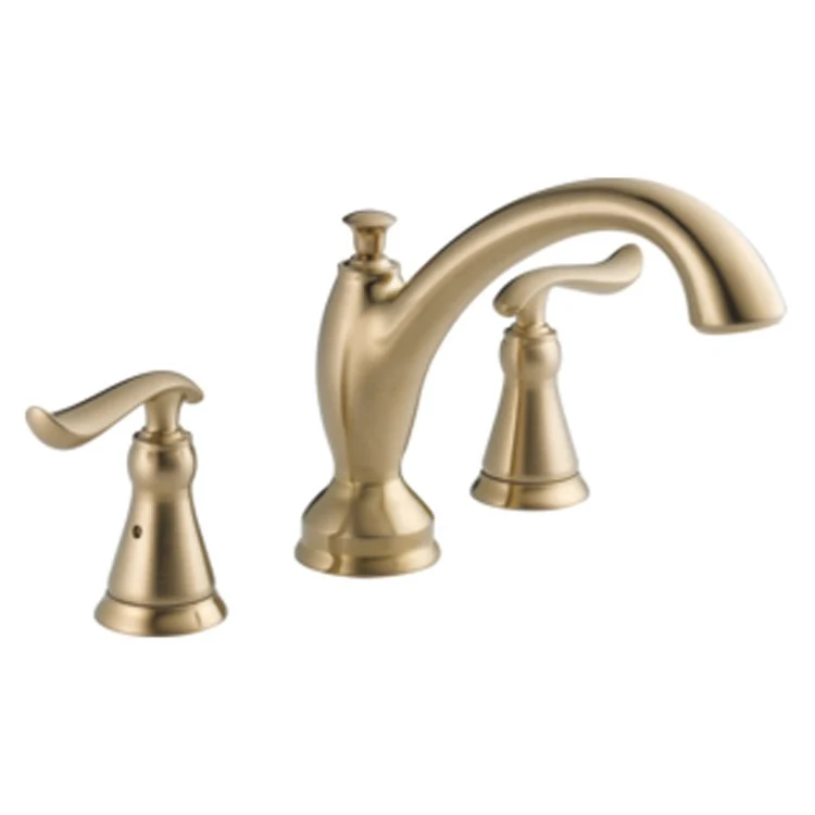 Roman Tub Trim Linden 2 Lever Brilliance Champagne Bronze ADA 8-16 Inch Spread - Frankwebs
