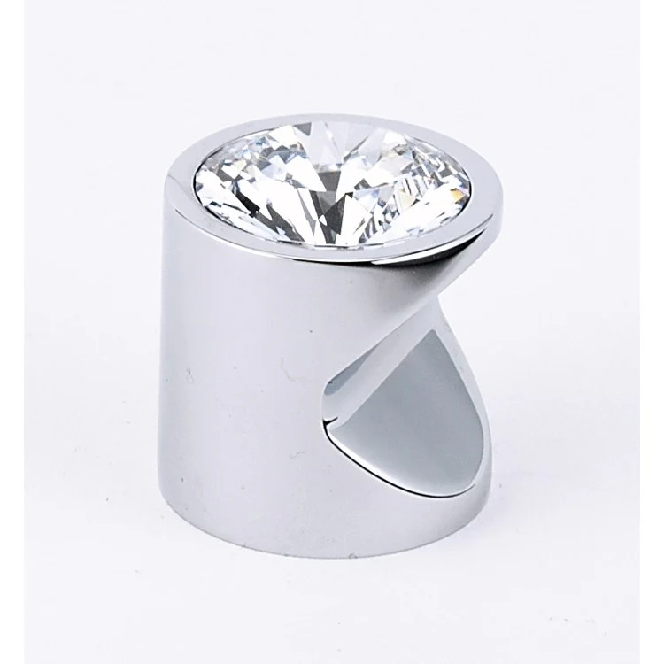 Knob Contemporary 2 Crystal Round Crystal Satin Brass Brass 1 Inch 1 Inch 1-1/8 Inch - Frankwebs